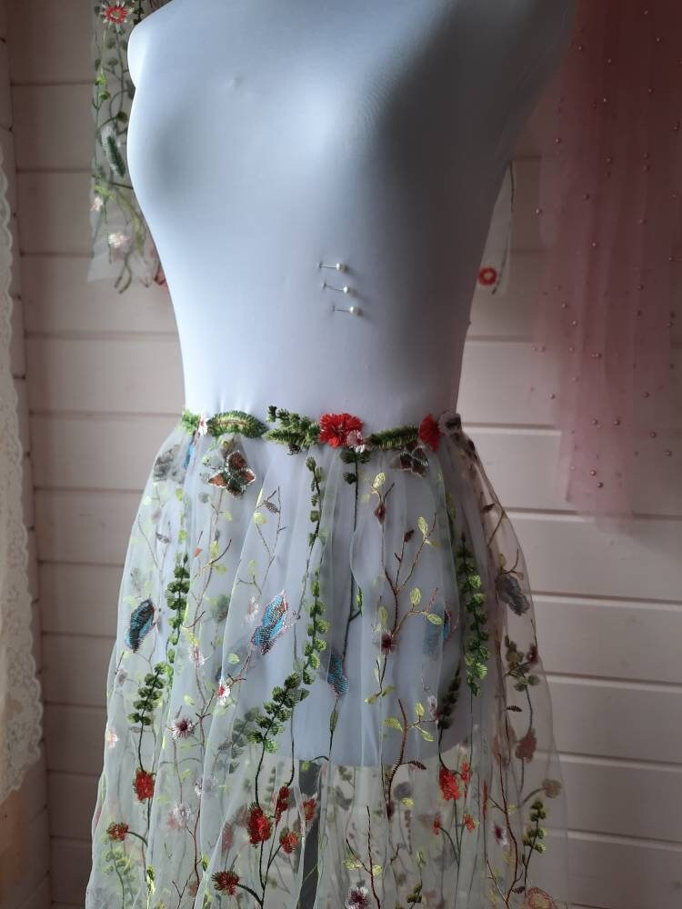 Detachable Bridal Skirt / Floral Overskirt / Embroidered Wedding Skirt / Floral Wedding Skirt / Wedding Separates / Custom Wedding Skirt