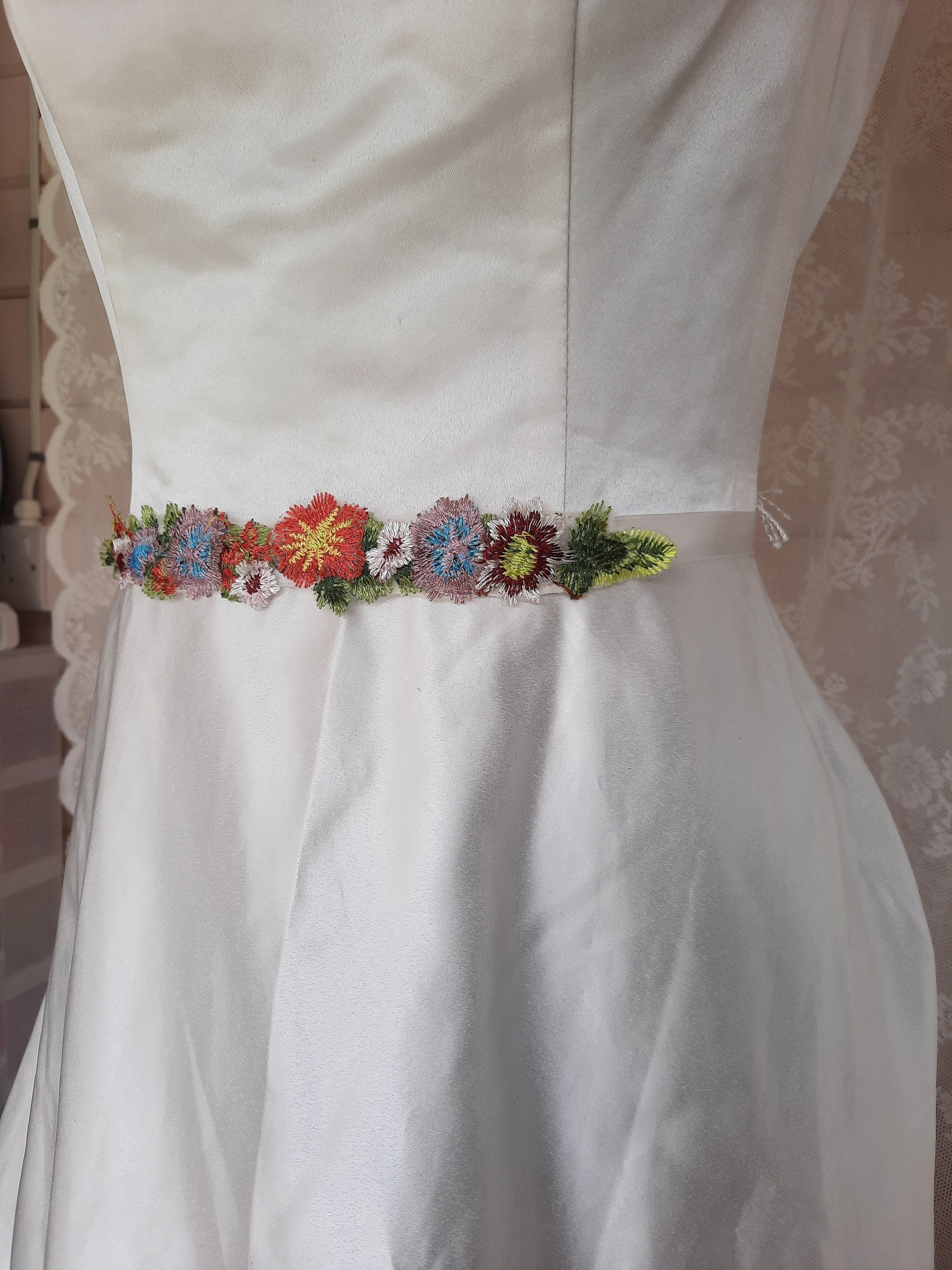 MINI applique bridal belt Floral Bridal Belt Embroidered Bridal Sa Kit the Bobbin